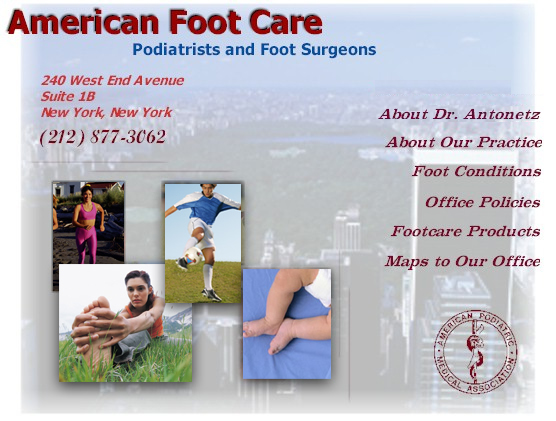 American Foot Care - Dr. Antonetz Manhatten Podiatrists. Phone (212) 877-3062 